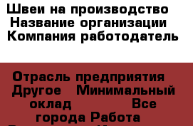 Швеи на производство › Название организации ­ Компания-работодатель › Отрасль предприятия ­ Другое › Минимальный оклад ­ 40 000 - Все города Работа » Вакансии   . Ивановская обл.